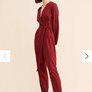 Hutch Wrap Jumpsuit – Merlot Red, Size 8 Petite